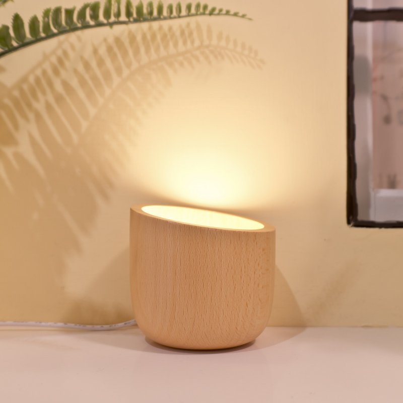 Ganquan night light situation lights bedside lamp atmosphere halo design gift recommended birthday gift - โคมไฟ - ไม้ 