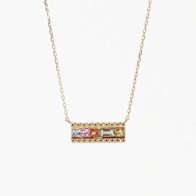 Bar Necklace | 長形鑽石頸鏈 | 18K 黃金 - 項鍊 - 貴金屬 多色