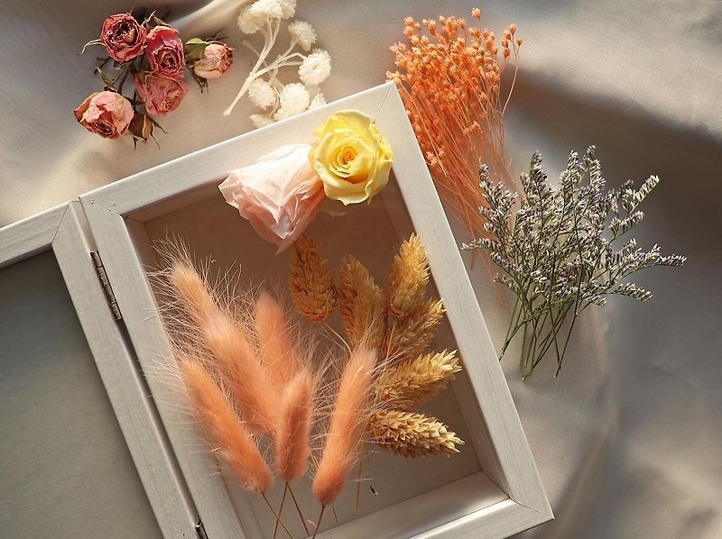 | 手作DIY | - 永生花相框材料包 乾燥花 手作禮物 DIY - 乾花/永生花 - 植物．花 粉紅色