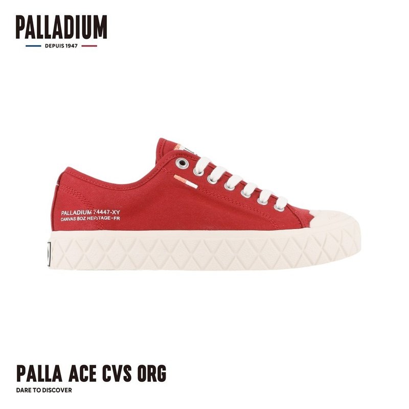 PALLADIUM ACE CVS ORG 鑽石菱紋鬆餅鞋 男女共款 紅 74447 - 女休閒鞋/帆布鞋 - 其他材質 多色