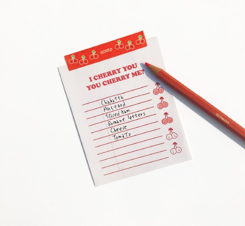 CHERRY ME Check List Note Paper / Memo Paper / Handbook Material - Sticky Notes & Notepads - Paper 