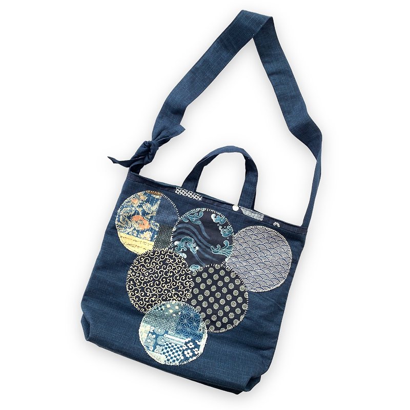 Shoulder Bag With Knot - Messenger Bags & Sling Bags - Cotton & Hemp Blue