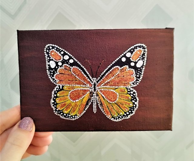 ラインストーンとクリスタル昆虫アート壁の装飾と蝶の絵