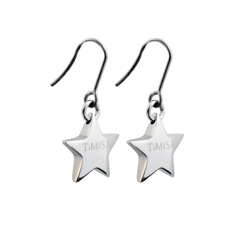 Pure Titanium Earrings-Lucky Star - Earrings & Clip-ons - Other Metals Silver