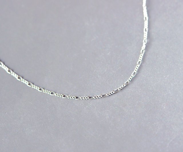 925 sterling silver plain Silver hollow thin necklace-45-50CM-good