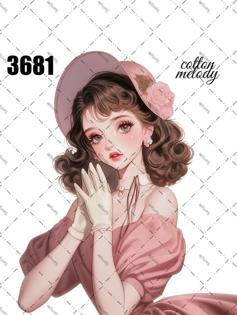 original sticker no.3681 人物ステッカー オリジナルステッカー オリジナル人物ステッカー 装飾ステッカー cotton melody - 貼紙 - 紙 
