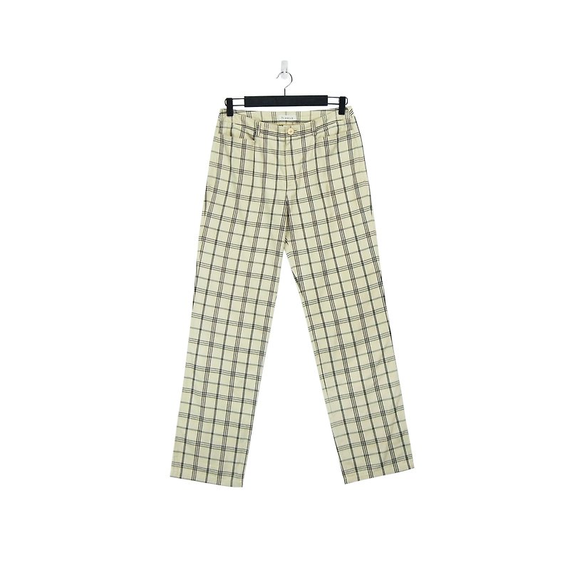 A‧PRANK: DOLLY :: VINTAGE Vintage Khaki Check Vintage Pants (P710083) (Men Wearing) - Men's Pants - Paper Khaki