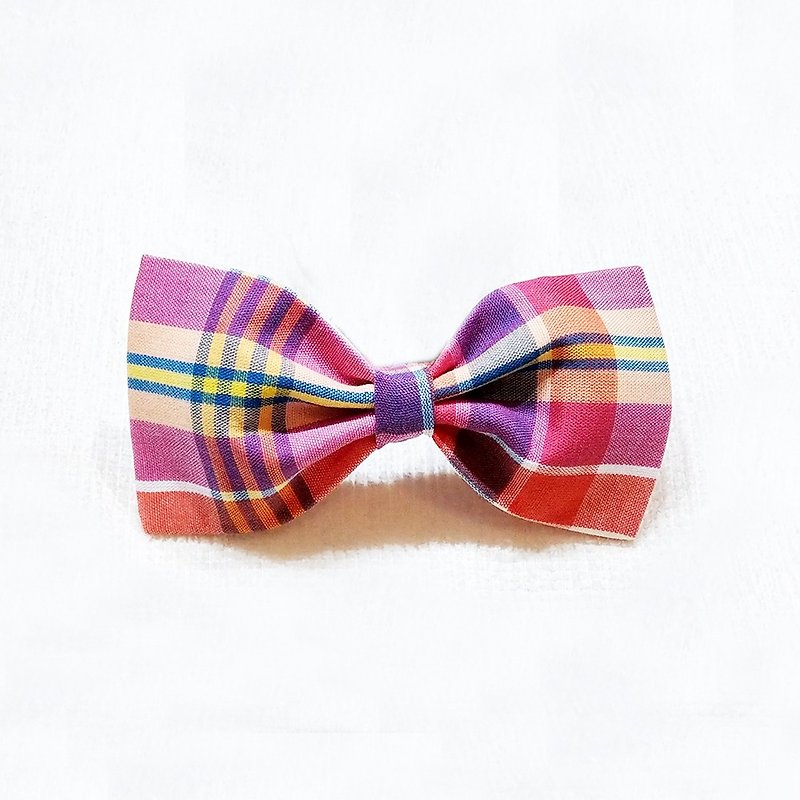 Ella Wang Design Bowtie Cat and Dog Check - Collars & Leashes - Cotton & Hemp Red