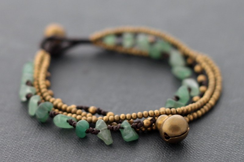 Strand Bracelets Chain Woven Romantic Jade Gift Layer Stone Hippy - Bracelets - Stone Green