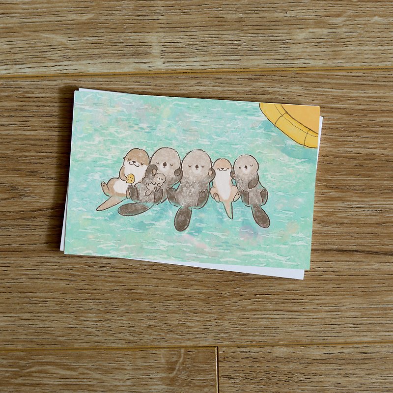 Shine original otter sea otter sorority cute illustration postcard - Cards & Postcards - Paper 