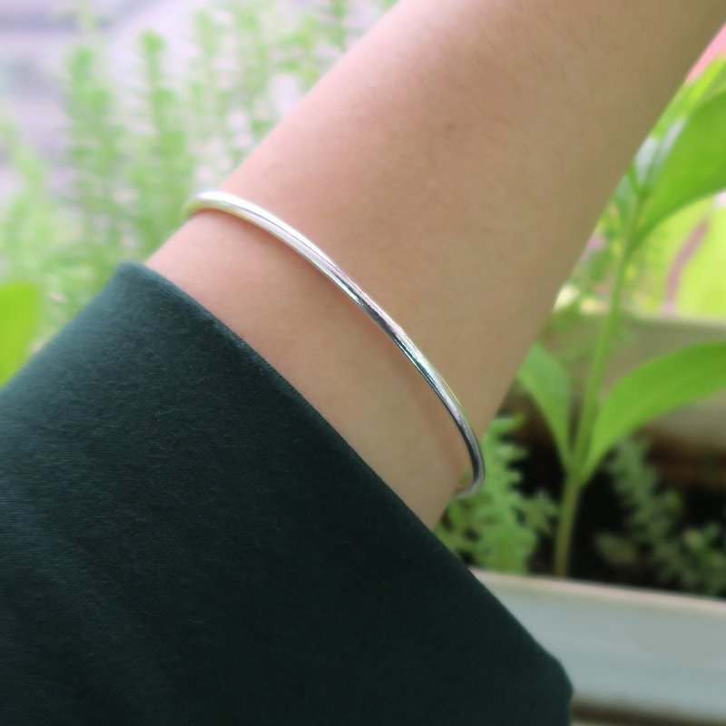 Bracelet/bracelet fresh round line O-shaped bracelet sterling silver bracelet - สร้อยข้อมือ - เงินแท้ สีเงิน