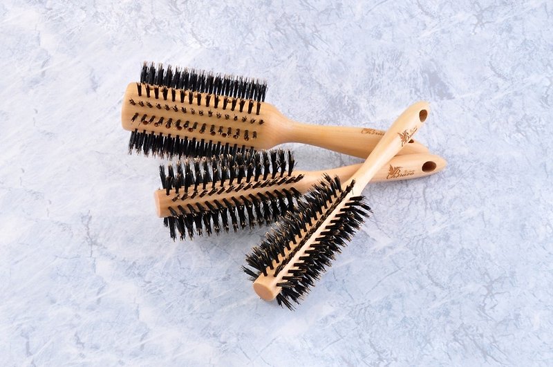 Handmade maple pure bristle roll comb - Conditioners - Wood Brown