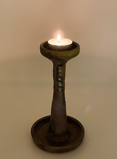 益境空間陶坊 柴燒燭光台/燭台/蠟燭