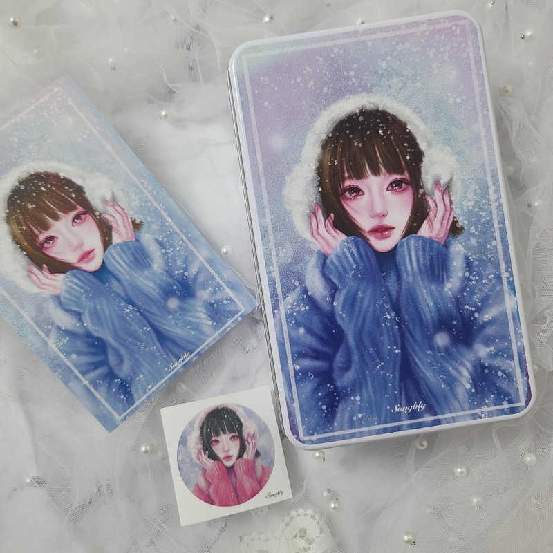 min Tin case+february sample pack set - 貼紙 - 其他金屬 多色