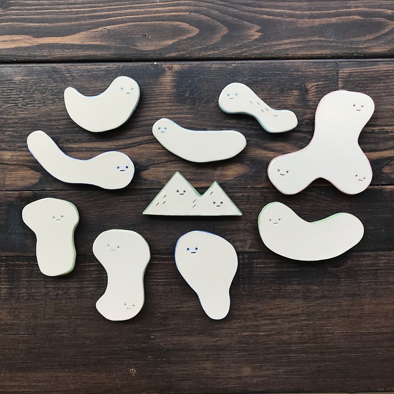 BUGS | Fridge Magnet | Ceramic Magnet Sticker - Pottery & Ceramics - Pottery White