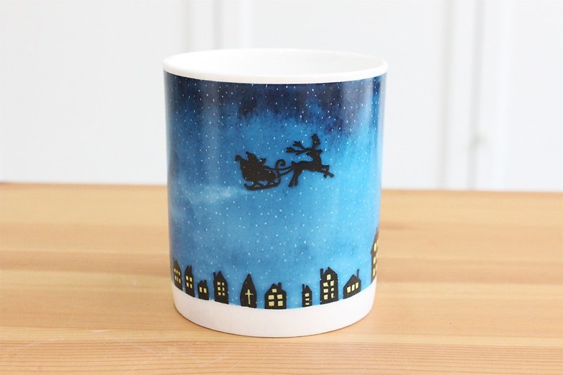 Buy 2 Get 1 Free Bone Porcelain Mug for Christmas Packaging-Christmas Eve Christmas Exchange Gifts - แก้วมัค/แก้วกาแฟ - เครื่องลายคราม สีน้ำเงิน