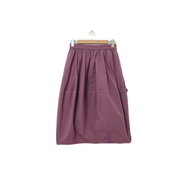 Back to Green-復古長裙 芋紫色 可愛小包裙 M-20//vintage skirt - 裙子/長裙 - 棉．麻 