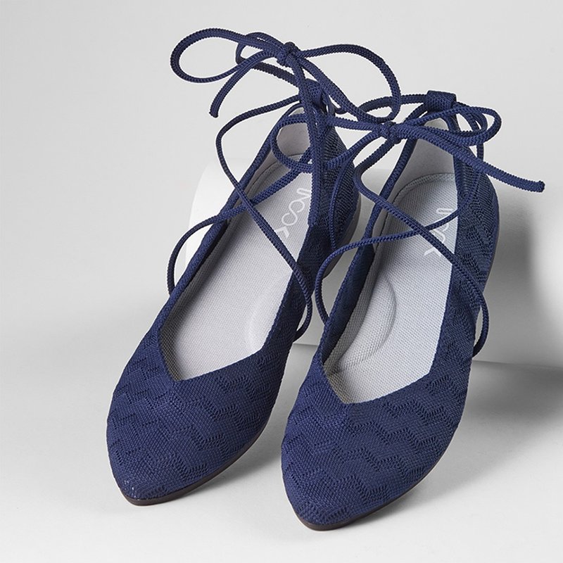 The Desert Flats  Navy Blue - Mary Jane Shoes & Ballet Shoes - Polyester Blue