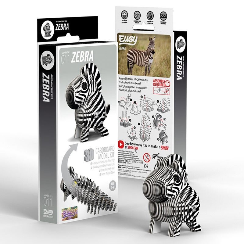 EUGY 3D Cardboard Kit Set Model - 011 Zebra - เกมปริศนา - กระดาษ สีดำ