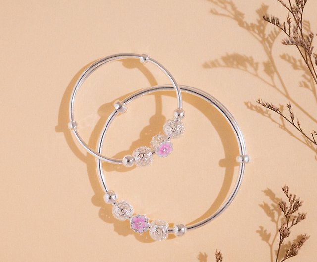 Bracelet 14mm pink / silver