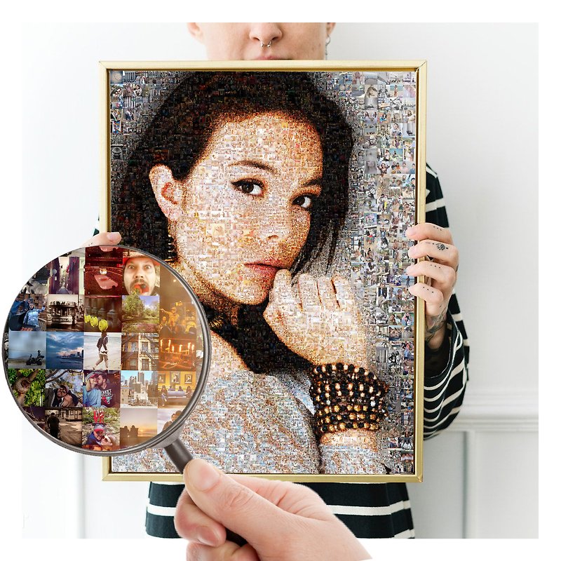 Photo Collage from your Photos, Custom Mosaic Photo Print, Personalized Mosaic - 掛牆畫/海報 - 其他材質 