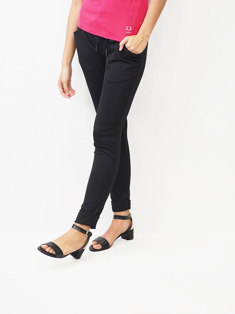 Knitted Slim Pants - Black - Women's Pants - Other Materials Black