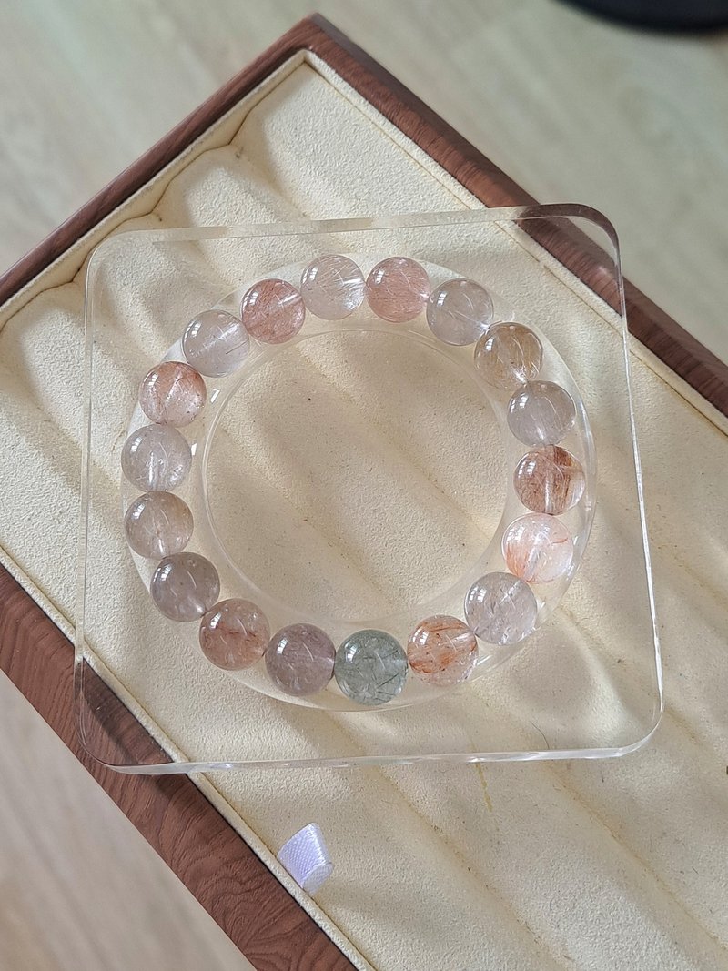 精品順髮拉絲彩兔毛 兔毛水晶11mm淨化磁場療癒能量全面提升 - 手鍊/手環 - 水晶 多色
