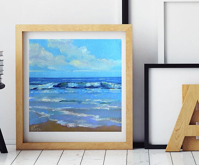 小泊岬を望む」 流木の浜 (青森) 油絵 F6(410×318mm) - 絵画/タペストリ