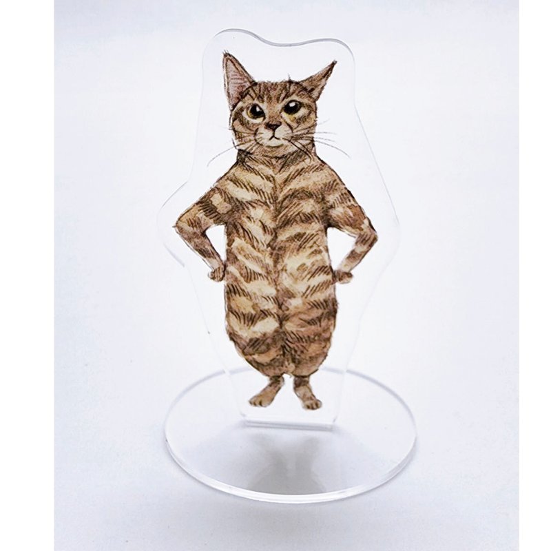 有沒有在好好工作/貓咪打氣壓克力立牌-虎斑插腰款 - 擺飾/家飾品 - 壓克力 