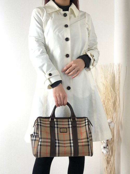 日本直送 名牌中古包 】BURBERRY バーバリー クラシックチェック ロゴ
