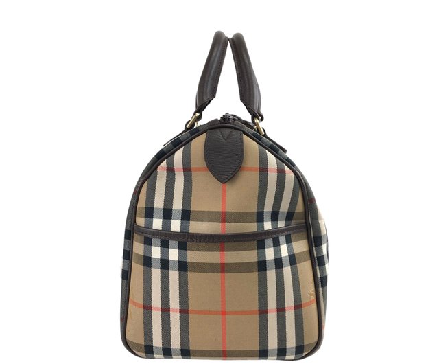 未使用級✨バーバリー ボストンバッグ チェック レザー ブラウン 定価16万 未使用級✨バーバリー ボストンバッグ チェック レザー ブラウン