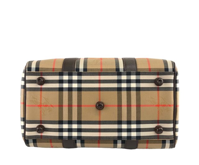 日本直送 名牌中古包 】BURBERRY バーバリー クラシックチェック ロゴ