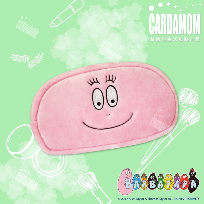 【BARBAPAPA泡泡先生】 經典笑臉長型萬用化妝包 - 化妝包/收納袋 - 聚酯纖維 粉紅色