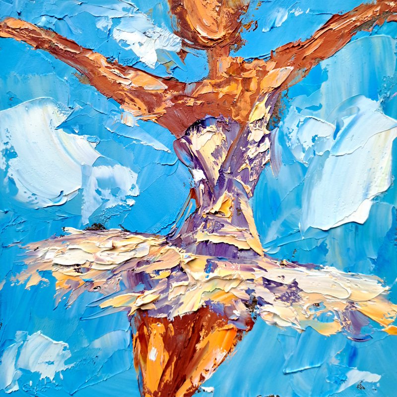 Ballerina Oil Painting Woman Abstract Original Art Figurative Wall Art - 壁貼/牆壁裝飾 - 其他材質 多色