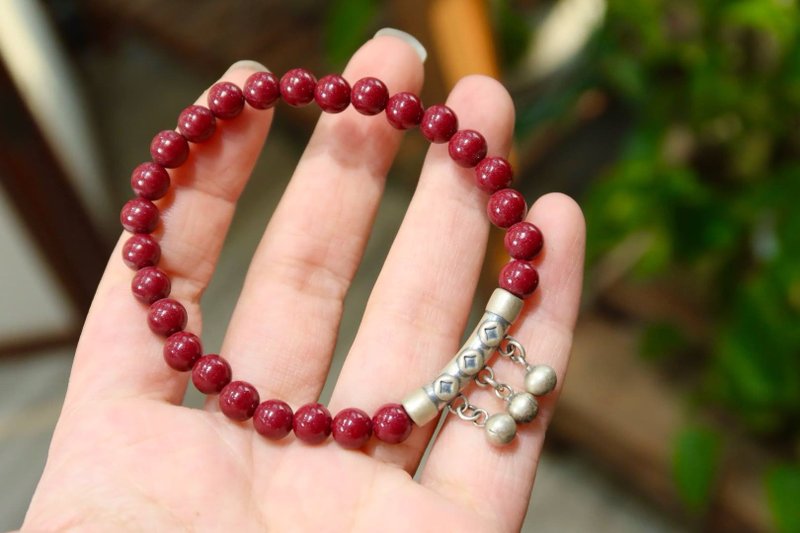 天然高品質紫晶硃砂手鏈 本命年必備 闢邪擋煞 招財納福 諸事順意 - 手鍊/手環 - 水晶 