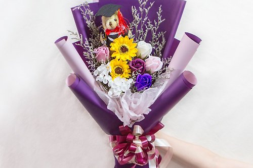 幸福朵朵 婚禮小物 花束禮物 紫給心愛的 畢業花束