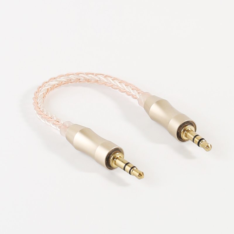 Fever single crystal Bronze Silver AUX recording cable [Kawaki] brand new in stock [W151] 3.5 to 3.5 male pair - Gadgets - Other Materials 