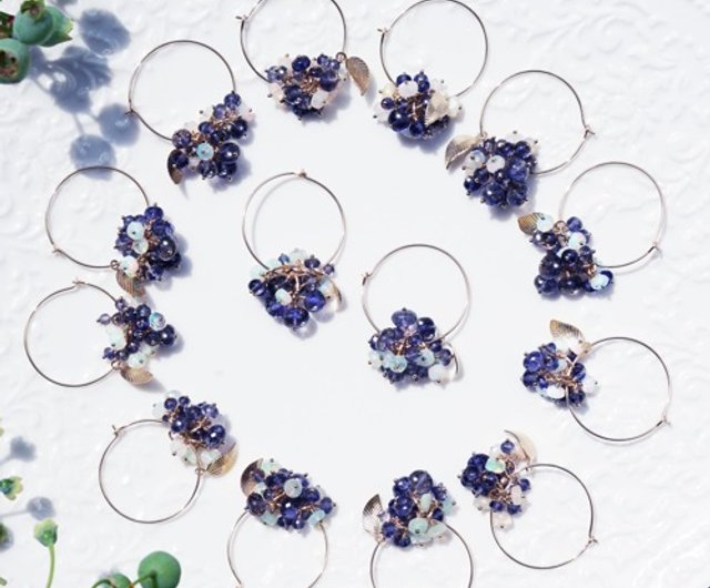 Fine Iolite and Opal Blueberry Earrings Blueberry - 設計館