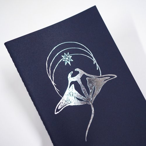 Deville Colour 【Manta】魔鬼魚 魟魚 水彩 插畫 鍍銀筆記簿 橫線 手帳 無時效