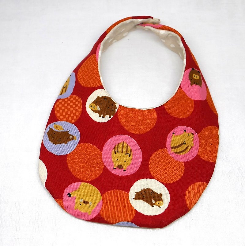 Japanese Handmade Baby Bib - ผ้ากันเปื้อน - ผ้าฝ้าย/ผ้าลินิน สีแดง