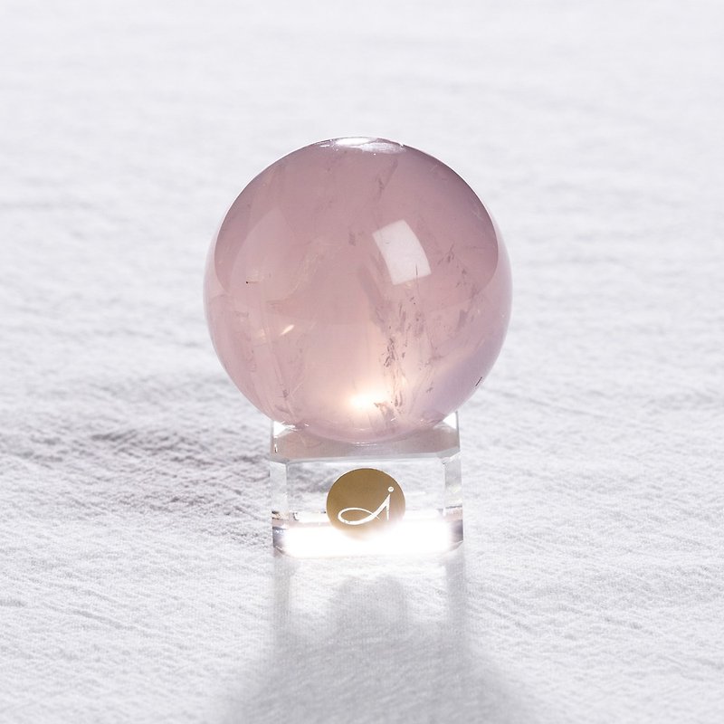 Pink crystal ball | Ornament | Free glass base - ของวางตกแต่ง - คริสตัล สึชมพู