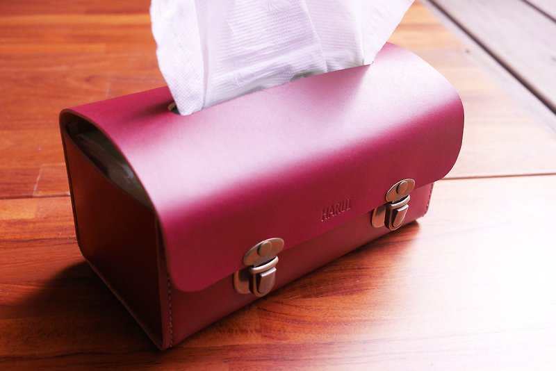 happy Tissue Box - Other - Genuine Leather Red