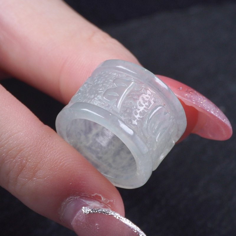 【萬事亨通】冰種翡翠六字箴言路路通吊飾|天然緬甸翡翠A貨|送禮 - 吊飾/掛飾 - 玉石 透明