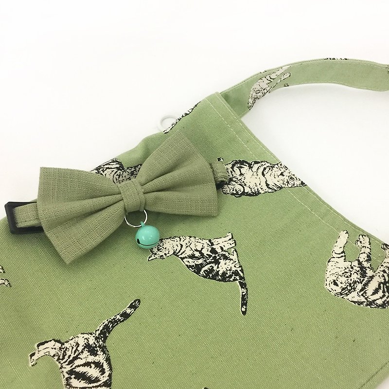 Goody Bag - Pet Collar Limited Blessing Bag with Mao Kids - ปลอกคอ - ผ้าฝ้าย/ผ้าลินิน สีเขียว