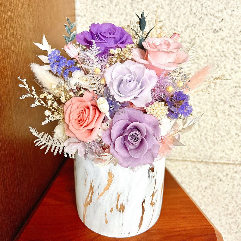 粉紫色系/永生花/乾燥花/大盆花/大桌花 - 乾燥花/永生花 - 植物．花 多色