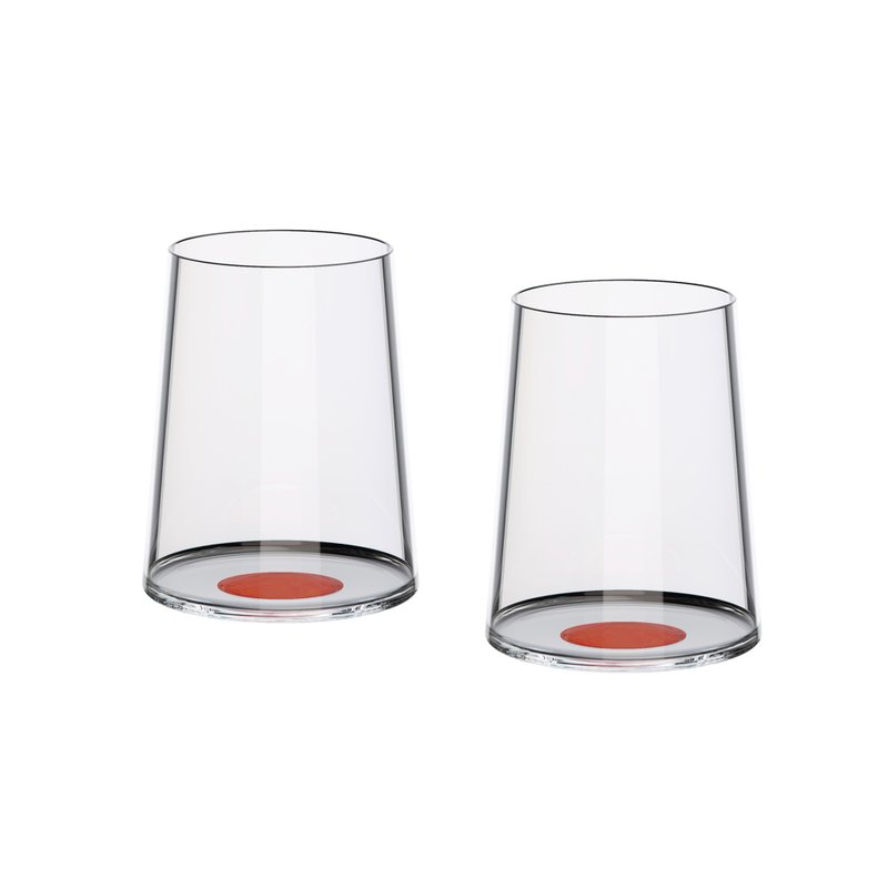 SplitGlass 水晶玻璃白酒杯 - 2 件套裝 (紅色) - 酒杯/酒器 - 玻璃 透明