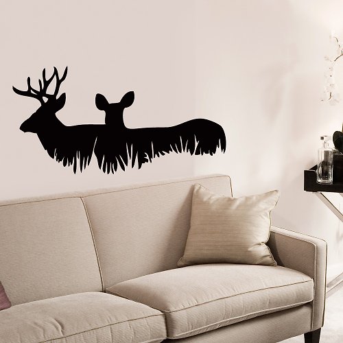Smart Design 設計 壁貼 《Smart Design》創意無痕壁貼◆鹿與大自然 8色可選