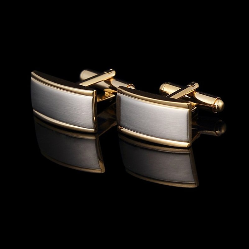 Kings Collection Two-tone Rectangle Cufflinks KC10044a Gold - Cuff Links - Other Metals Gold