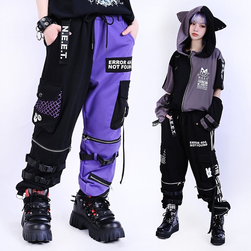 street harajuku anime N.E.E.T otaku squad convertible harem work pants JJ2477 - กางเกงขายาว - ผ้าฝ้าย/ผ้าลินิน 