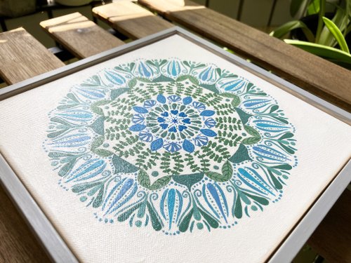 生死曼陀羅 曼陀羅繪畫《靈性種子3》經典框Mandala painting 